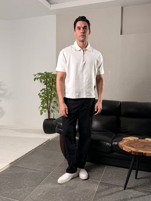 Zip Collar T-Shirt – Box Fit