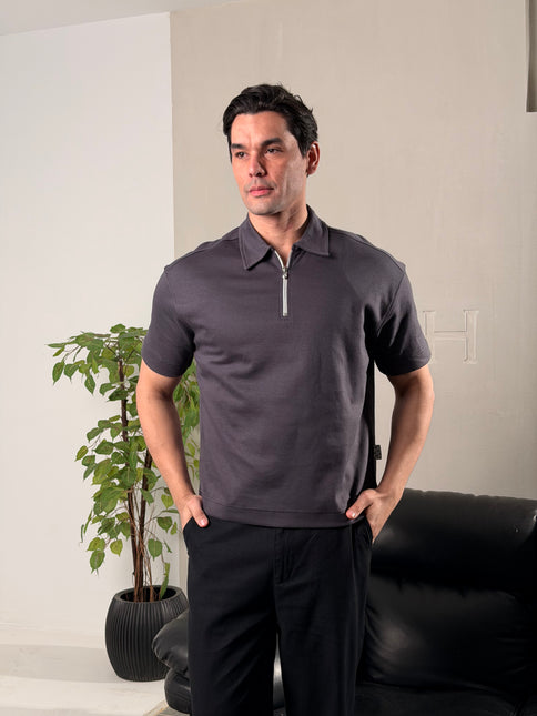 Zip Collar T-Shirt – Box Fit