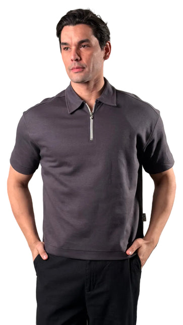 Zip Collar T-Shirt – Box Fit