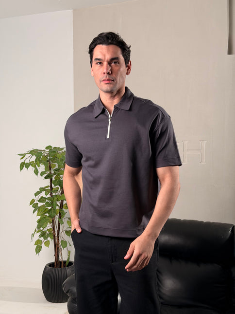 Zip Collar T-Shirt – Box Fit