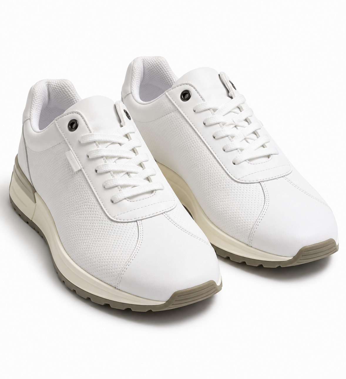 Minimal Lace-Up Casual Sneakers Dotted