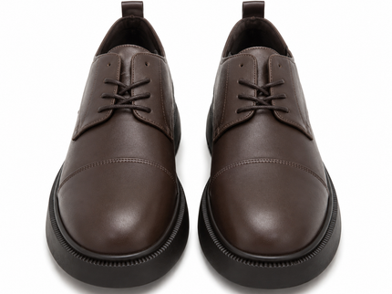 Line Chunky Sole Leather Derby Shoes