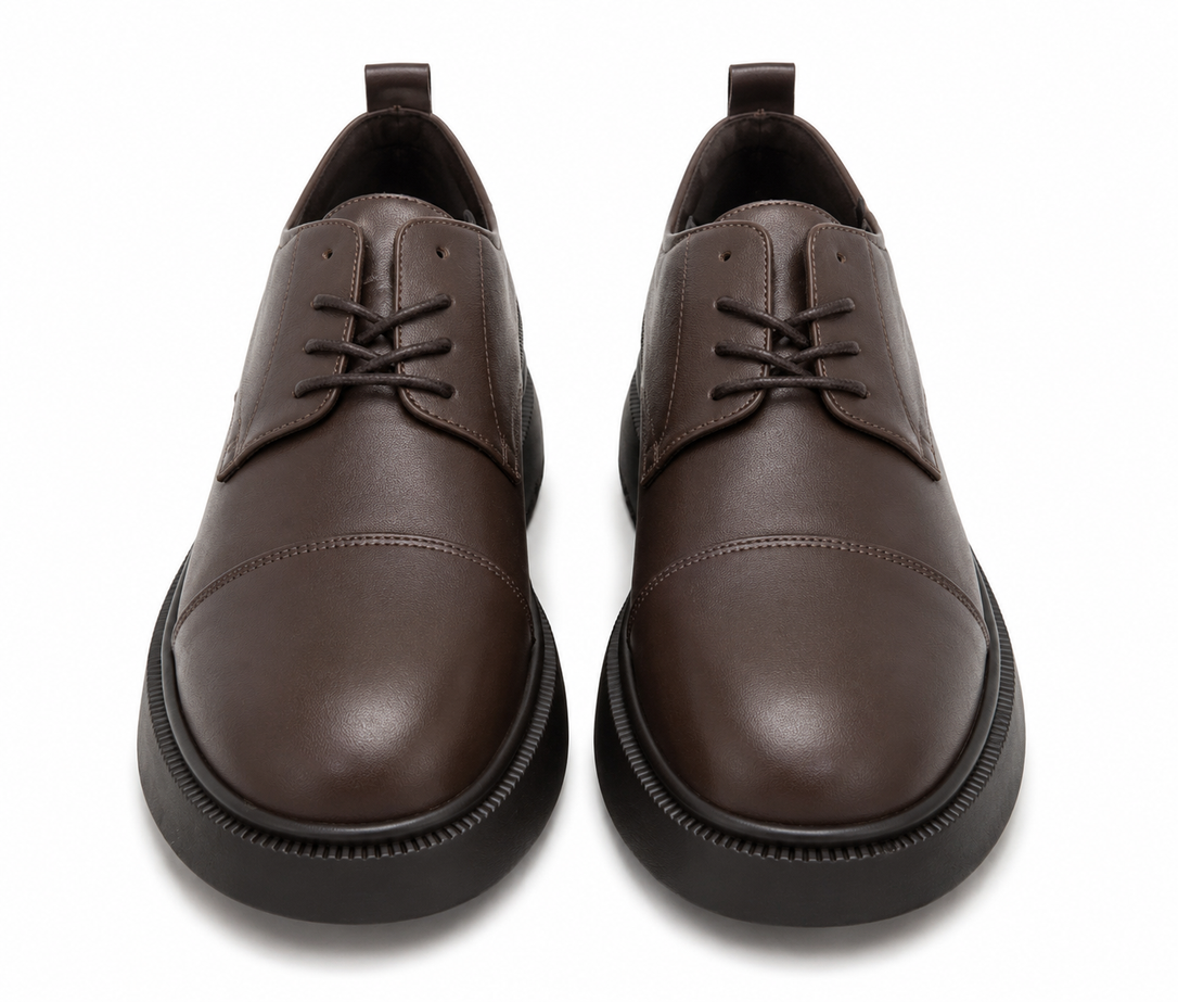 Line Chunky Sole Leather Derby Shoes
