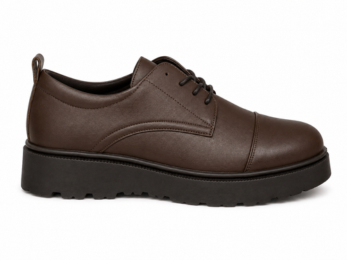 Line Chunky Sole Leather Derby Shoes
