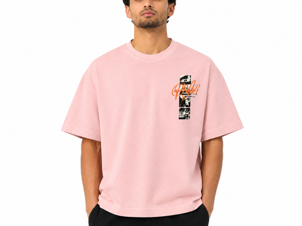 Urban Sketch Box Fit T-Shirt  Pink