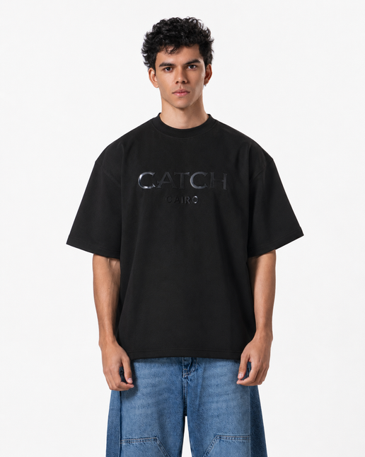 Crew Neck Oversized Fit Catch Printed T-Shirt