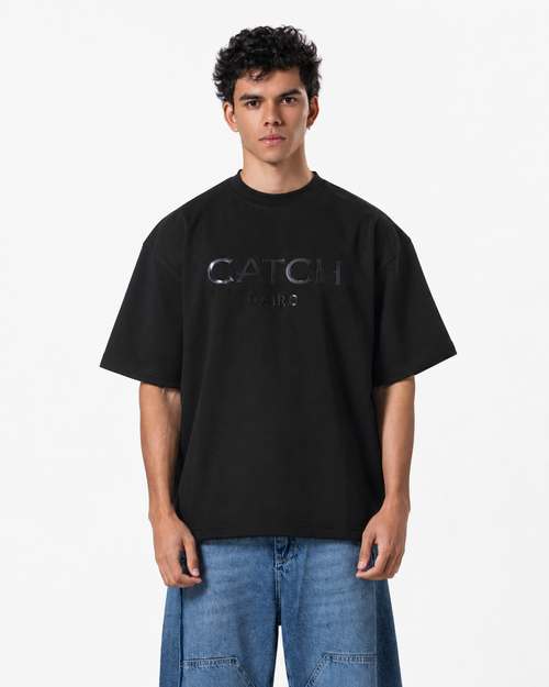 Crew Neck Oversized Fit Catch Printed T-Shirt