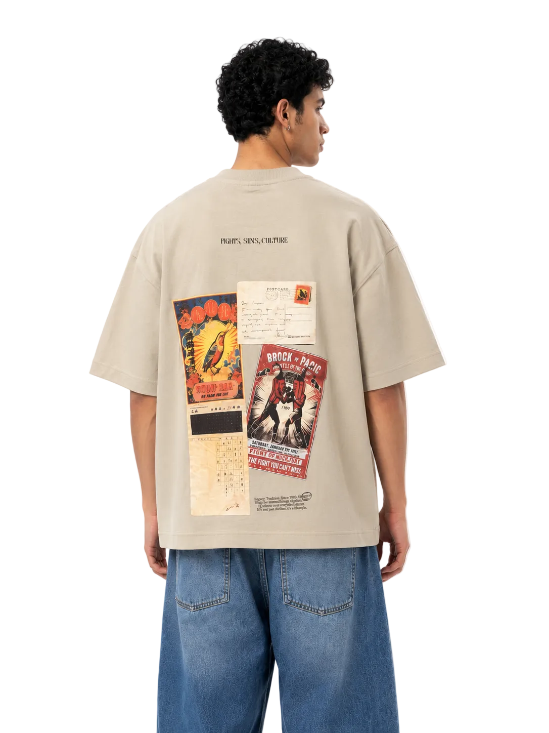 Vintage Postcard Box Fit T-Shirt
