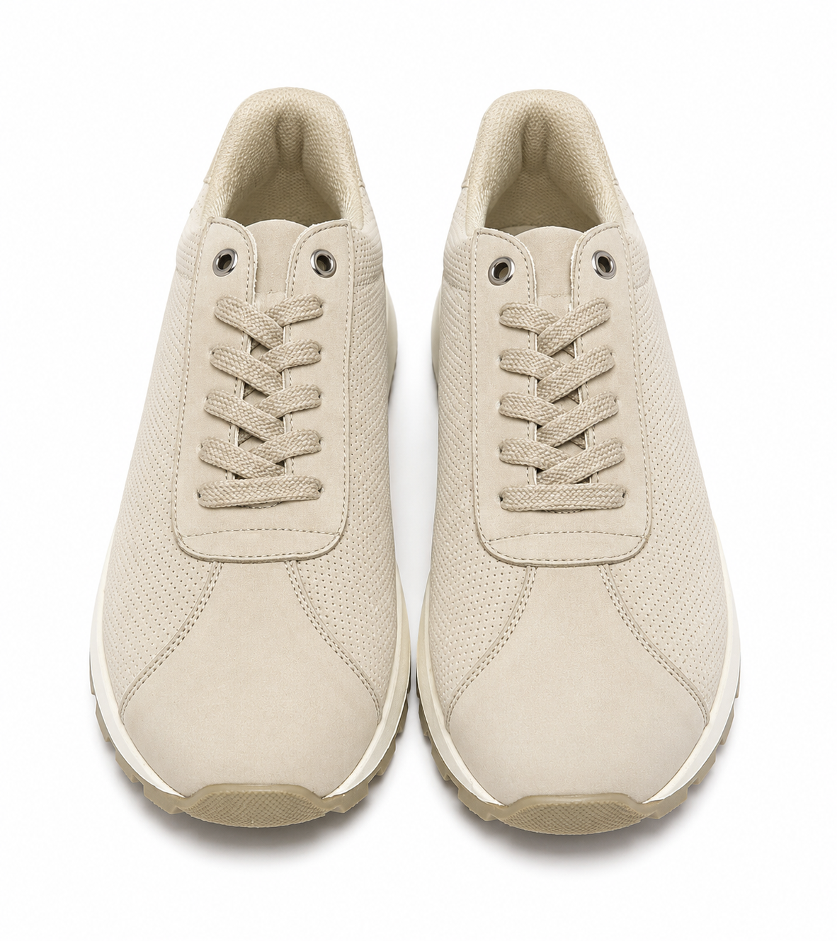 Minimal Lace-Up Casual Sneakers Dotted