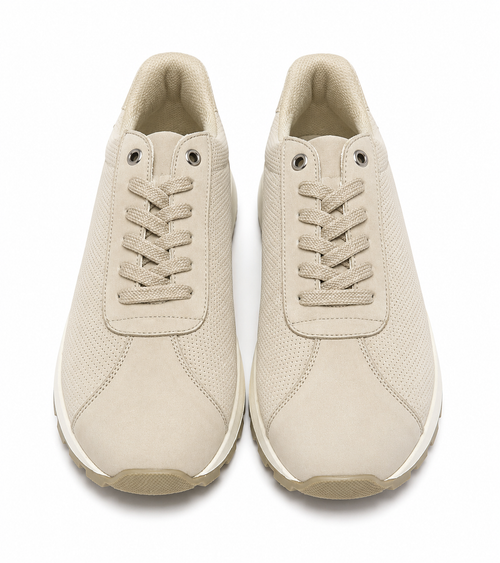 Minimal Lace-Up Casual Sneakers Dotted