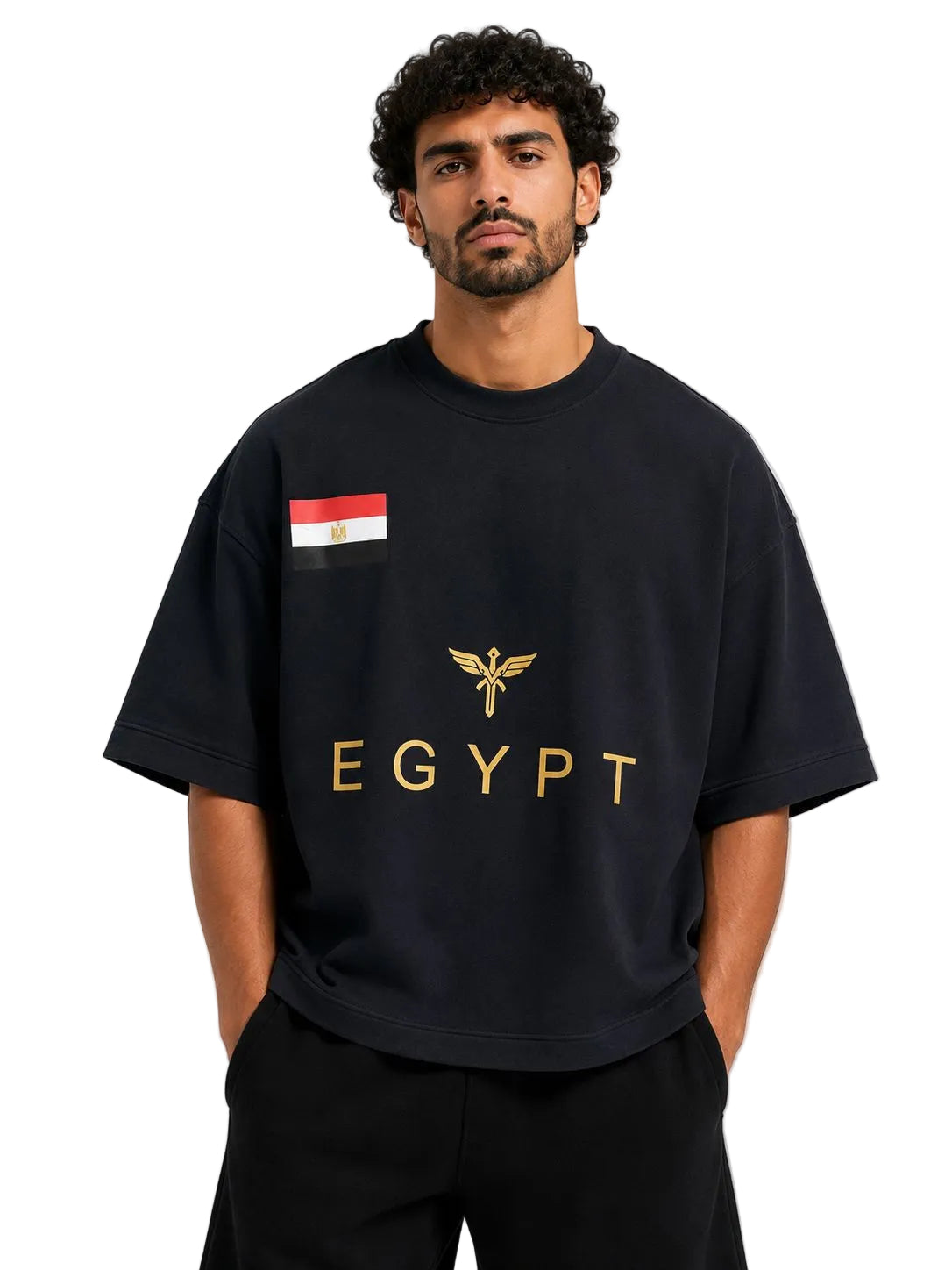 Egypt Black with Gold Graphic Print