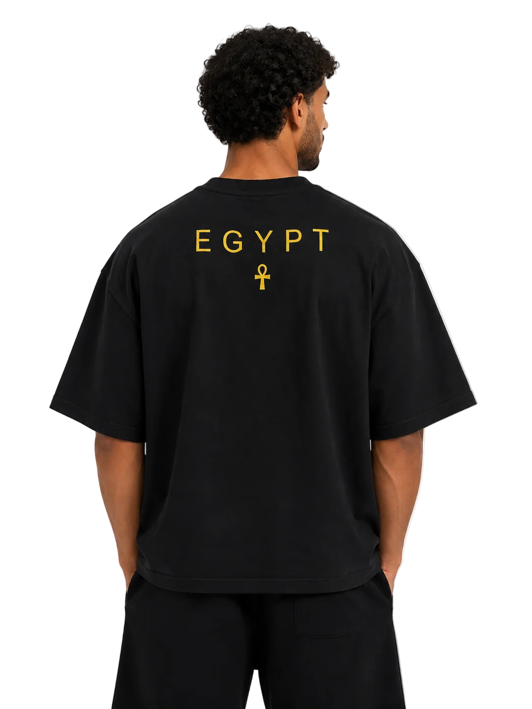 Egypt Black with Gold Graphic Print