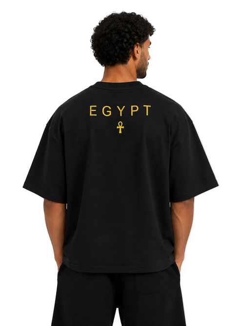 Egypt Black with Gold Graphic Print