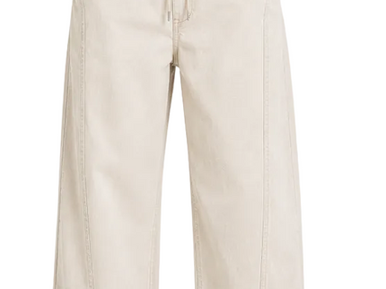 Narrow Waist Wide Leg Denim Pants