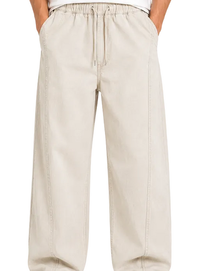 Narrow Waist Wide Leg Denim Pants