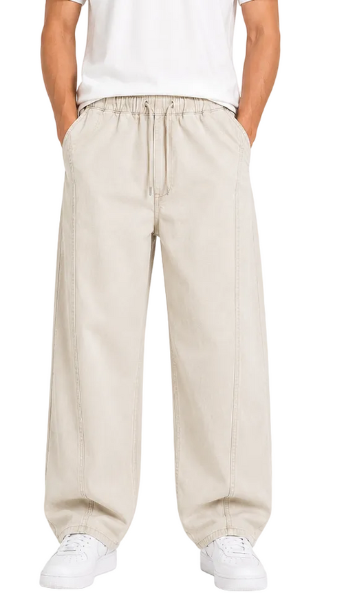 Narrow Waist Wide Leg Denim Pants