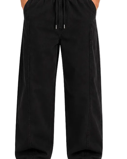Narrow Waist Wide Leg Denim Pants