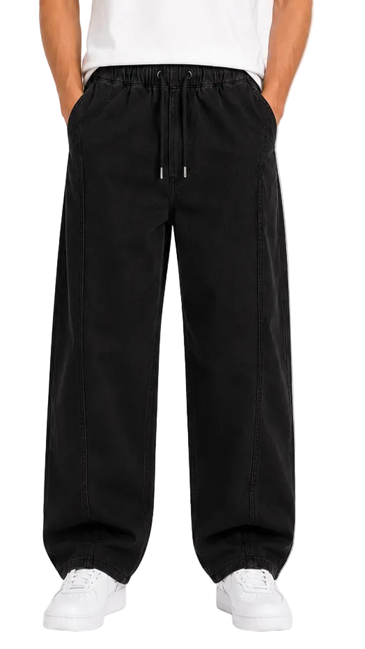 Narrow Waist Wide Leg Denim Pants