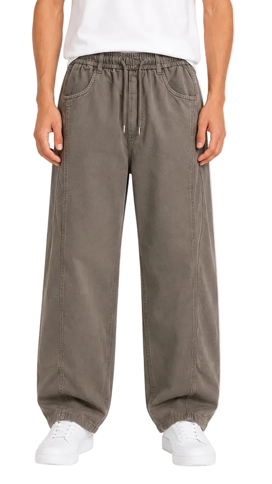 Narrow Waist Wide Leg Denim Pants