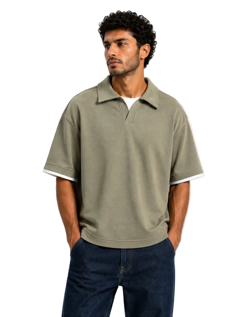 Zip Collar T-Shirt – Box Fit