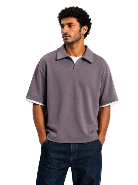 Zip Collar T-Shirt – Box Fit