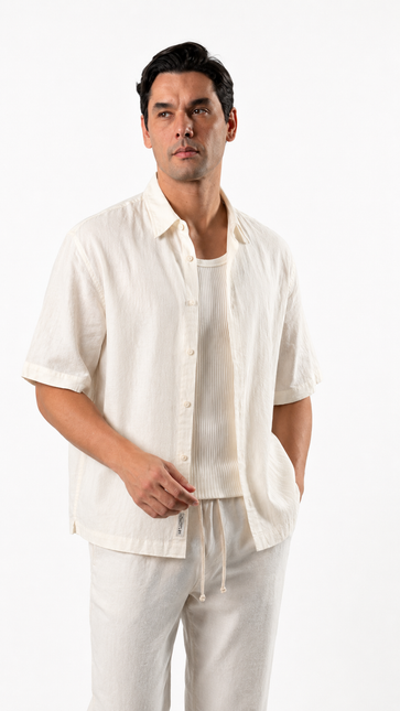 Relaxed Short Sleeve Linen Shirt