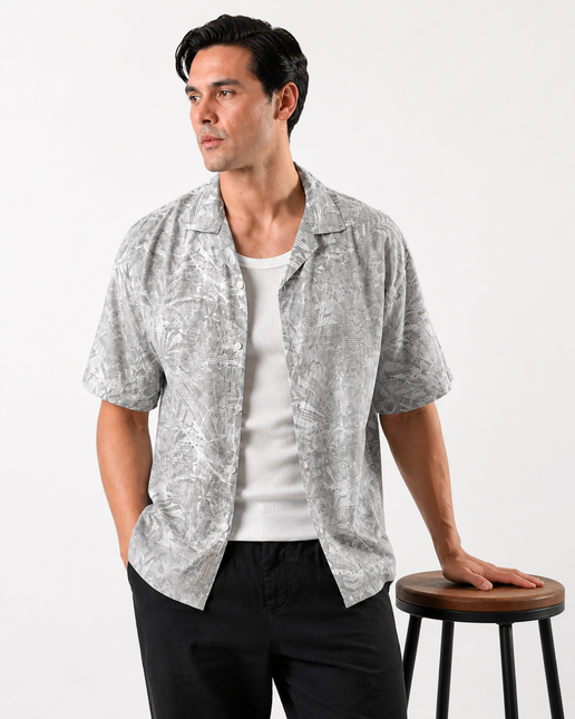 Tropical Print Box Shirt