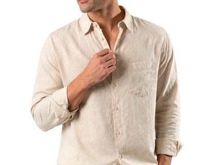 Premium Linen Long Sleeve Shirt - Off White