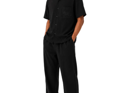 Ribbed Button-Up Lounge Set