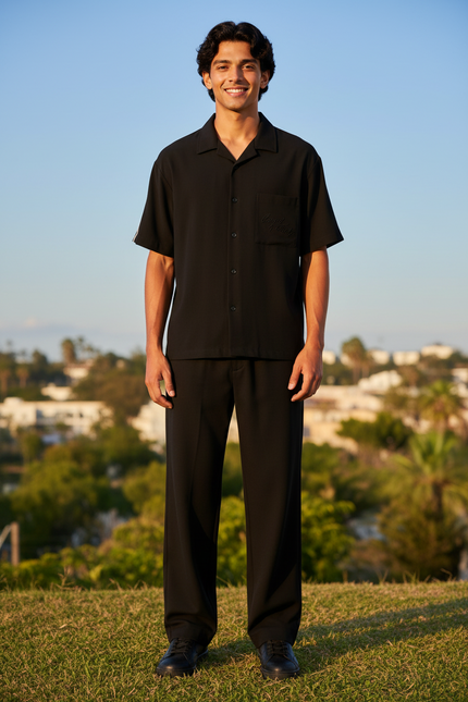 Ribbed Button-Up Lounge Set