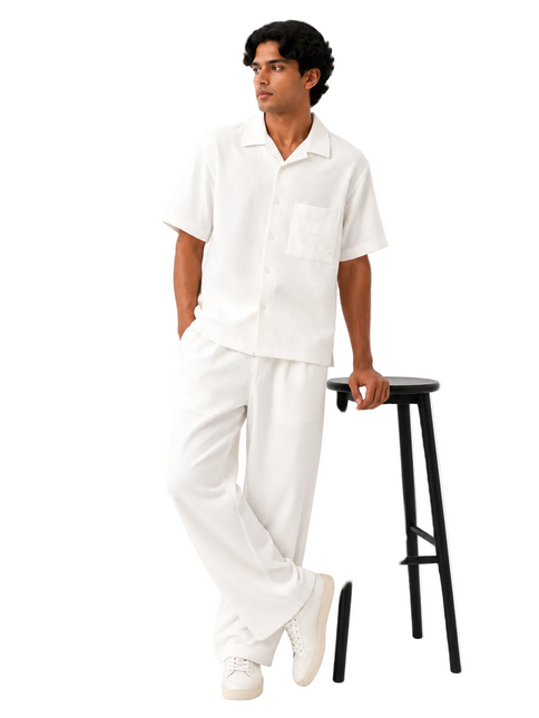 Ribbed Button-Up Lounge Set