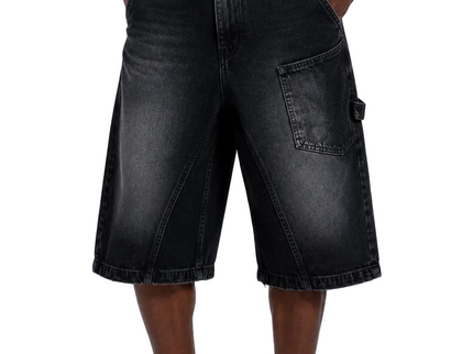Asymmetric Cargo Denim Shorts