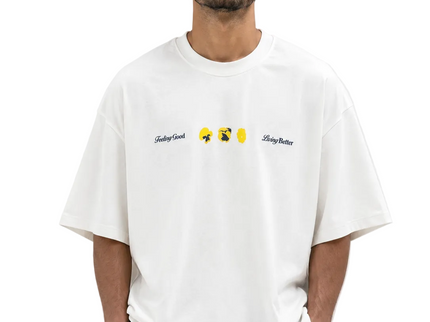 Feeling Good Box Fit Printed T-Shirt – Off White