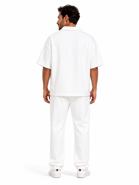 Zip-Up Collar Oversized Fit Quarter Zipper Suit