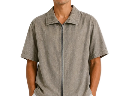 Midnight Texture Zip Overshirt