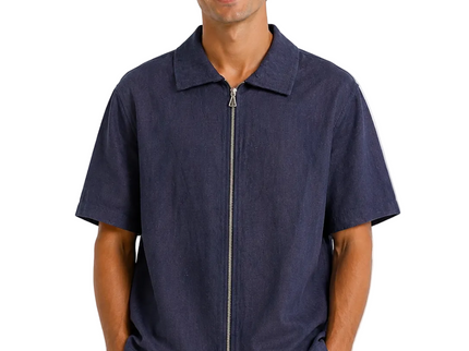 Midnight Texture Zip Overshirt