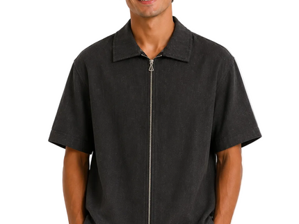 Midnight Texture Zip Overshirt