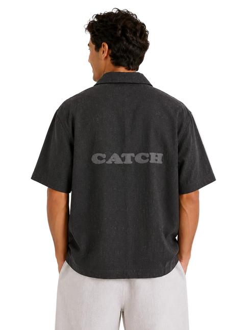 Midnight Texture Zip Overshirt
