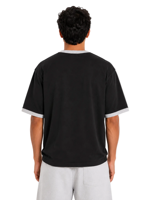 Contrast Edge Box Fit T-Shirt – Black & Sand