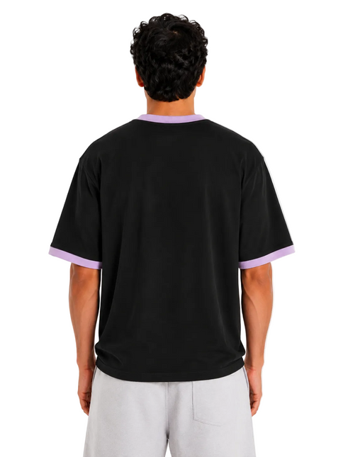 Contrast Edge Box Fit T-Shirt – Black & Sand