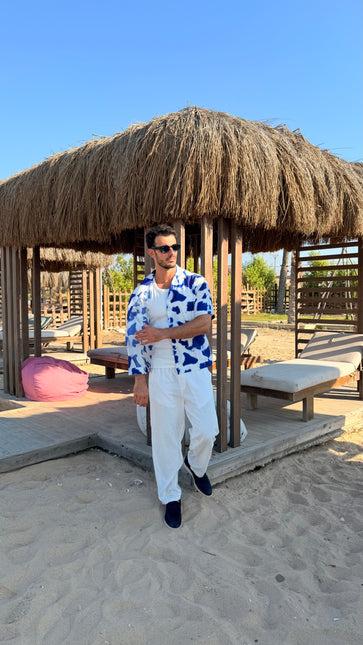 Blue Splash Resort Shirt – Box Fit