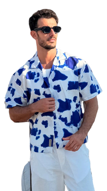 Blue Splash Resort Shirt – Box Fit