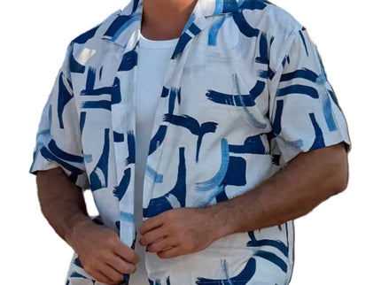 Blue Brushstroke Resort Shirt – Box Fit