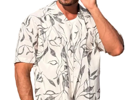 Black Leaf Print Shirt – Box Fit