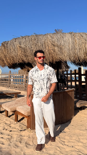 Black Leaf Print Shirt – Box Fit