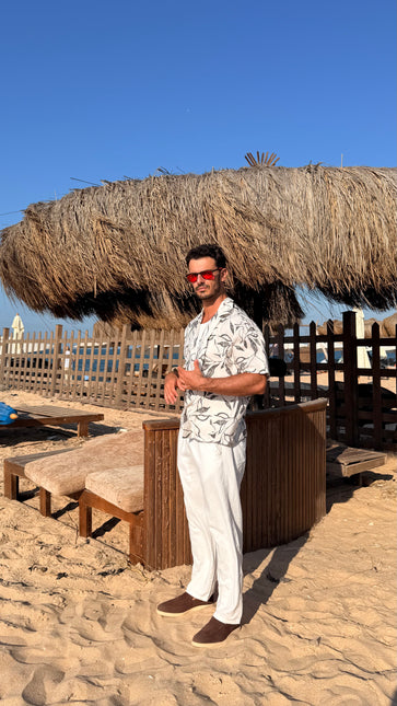 Black Leaf Print Shirt – Box Fit