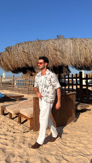 Black Leaf Print Shirt – Box Fit
