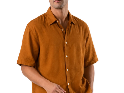 Relaxed Short Sleeve Linen Shirt