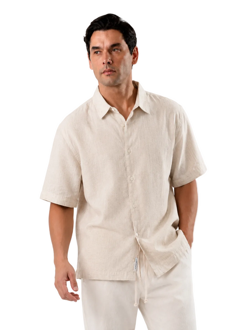 Relaxed Short Sleeve Linen Shirt