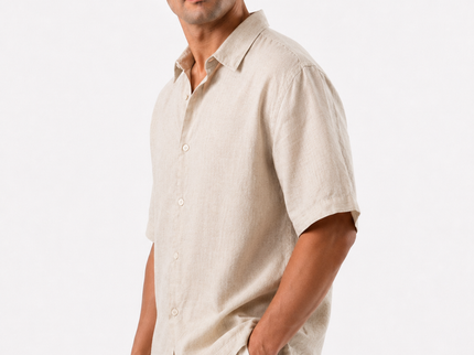 Relaxed Short Sleeve Linen Shirt
